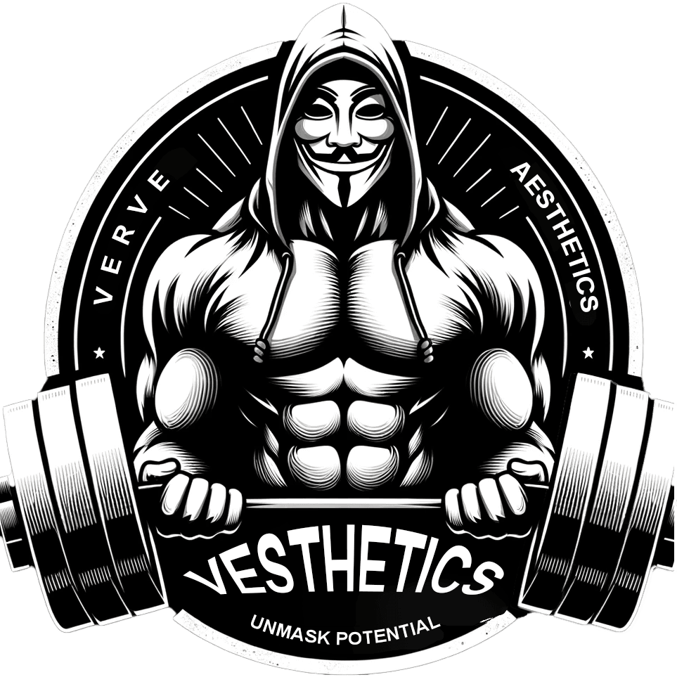 Vesthetics — hooded figure with barbell